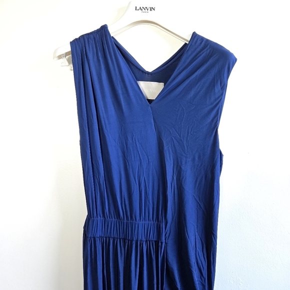 New Jason Wu Collection Sapphire Blue Draped Midi Dress 12 US NWT MSRP $1695.00 - Picture 10 of 15